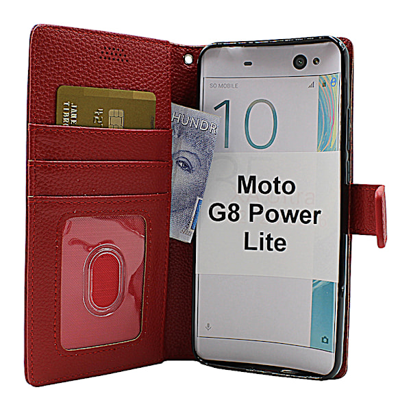 New Standcase Wallet Motorola Moto G8 Power Lite Röd