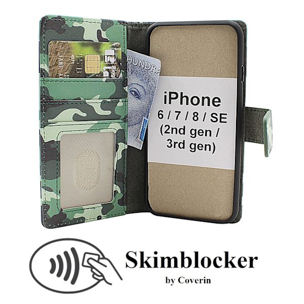 Skimblocker iPhone 6s/7/8/SE 2nd/3rd Gen Magnetplånbok