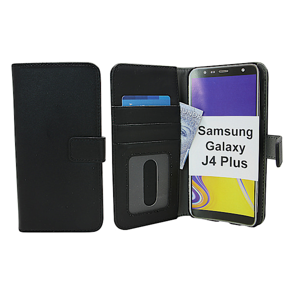 Skimblocker Magnet Wallet Samsung Galaxy J4 Plus (J415FN/DS) Svart