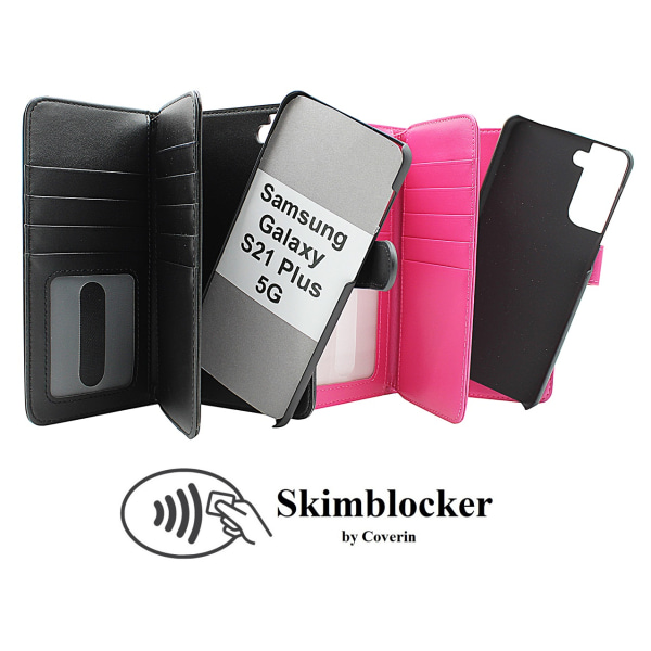 Skimblocker XL Magnet Fodral Samsung Galaxy S21 Plus 5G Hotpink