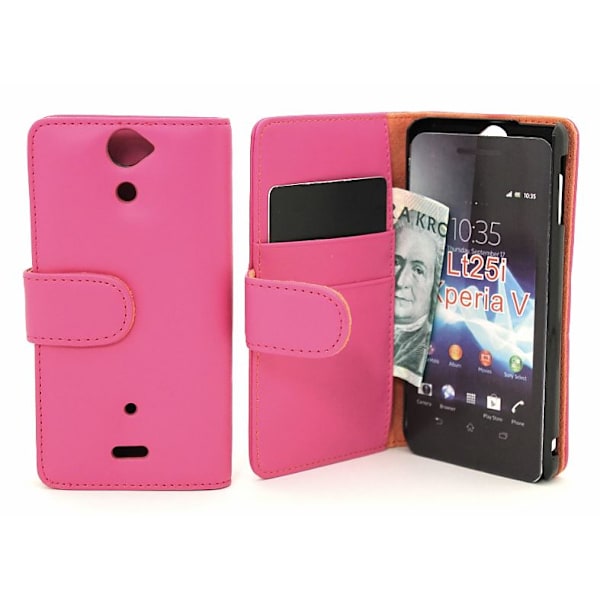 Plånboksfodral Sony Xperia V (LT25i) Hotpink