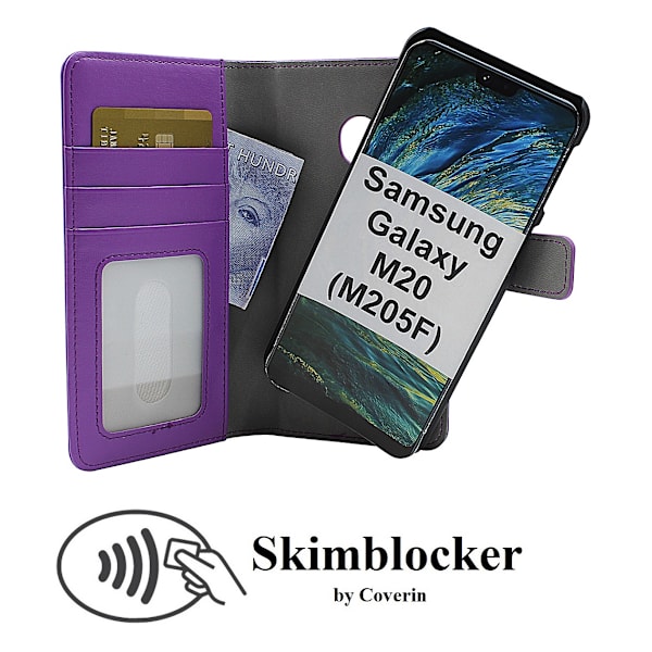 Skimblocker Magnet Wallet Samsung Galaxy M20 (M205F) Lila