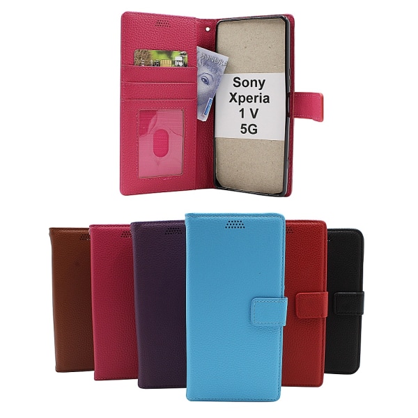 New Standcase Wallet Sony Xperia 1 V 5G (XQ-DQ72) Röd