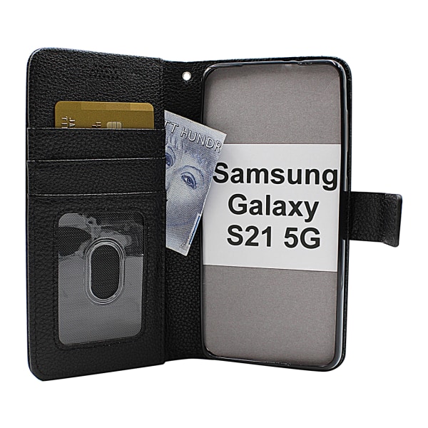 New Standcase Wallet Samsung Galaxy S21 5G (G991B) Svart