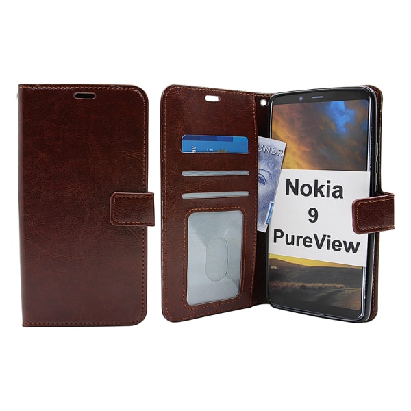 Crazy Horse Wallet Nokia 9 PureView Vit