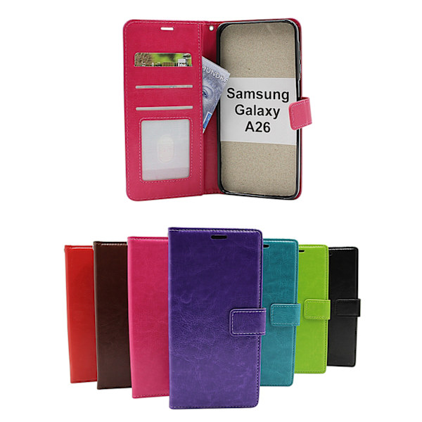 Crazy Horse Samsung Galaxy A26 Plånboksfodral Hotpink