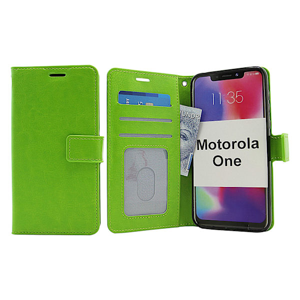 Crazy Horse Wallet Motorola One Grön