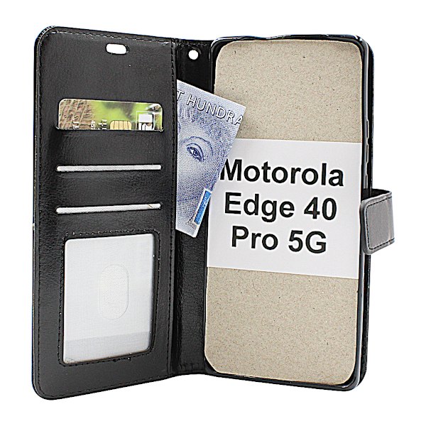 Crazy Horse Wallet Motorola Edge 40 Pro 5G Grön