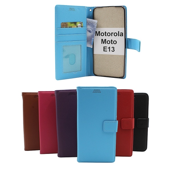 New Standcase Wallet Motorola Moto E13 Ljusblå