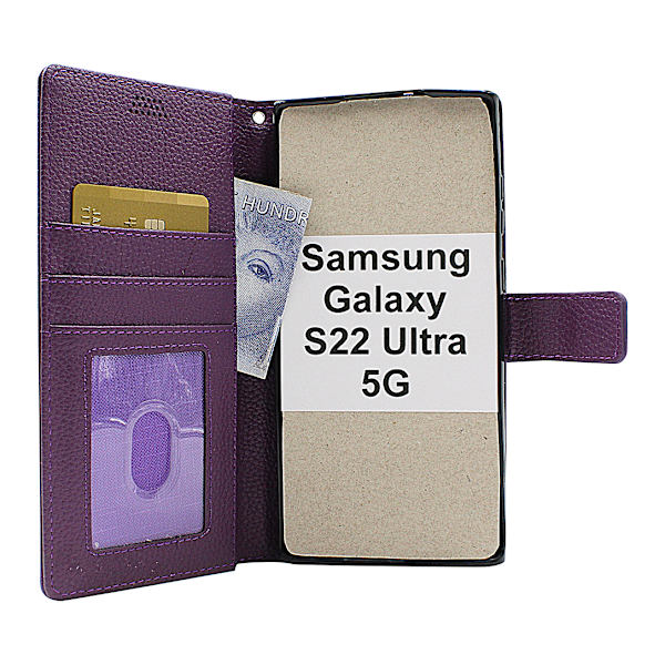 New Standcase Wallet Samsung Galaxy S22 Ultra 5G Svart