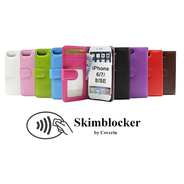 Skimblocker Plånboksfodral iPhone 7 Grön G643
