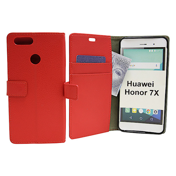Standcase Wallet Huawei Honor 7X Röd