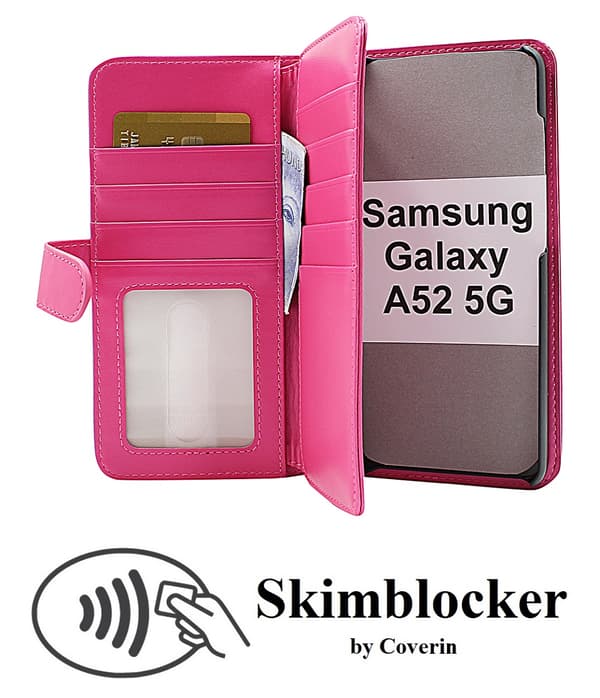 Skimblocker XL Wallet Samsung Galaxy A52 5G Svart