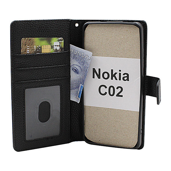 New Standcase Wallet Nokia C02 Svart