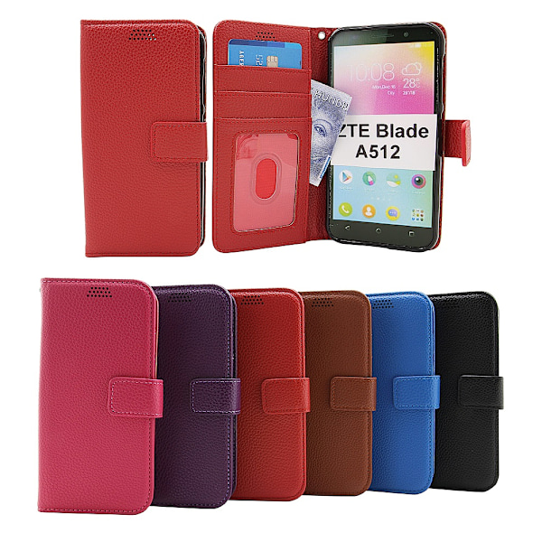 New Standcase Wallet ZTE Blade A512 (Svart) Ljusblå
