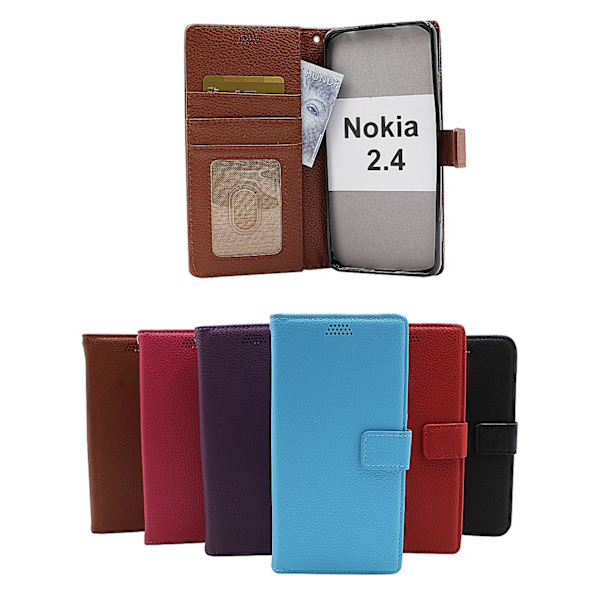 New Standcase Wallet Nokia 2.4 Röd