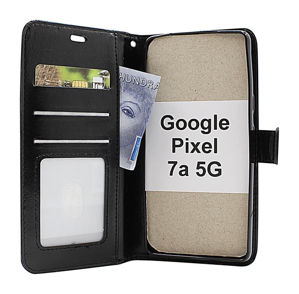 Crazy Horse Wallet Google Pixel 7a 5G Hotpink
