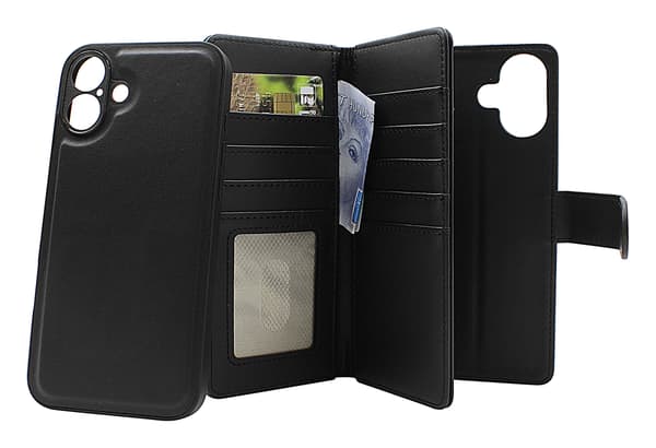 Skimblocker iPhone 16 Plus XL Magnet Plånboksfodral Mörkröd