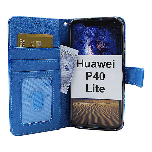 New Standcase Wallet Huawei P40 Lite Blå