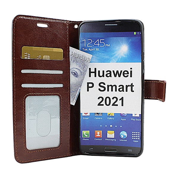 Crazy Horse Wallet Huawei P Smart 2021 Svart