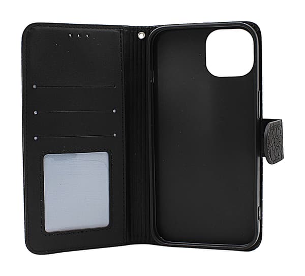 Flower Standcase Wallet iPhone 14 Pro (6.1) Ljusrosa