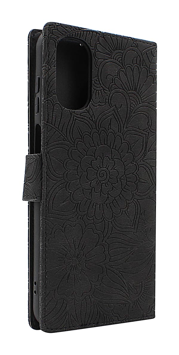 Flower Standcase Wallet Motorola Moto E32s Blå
