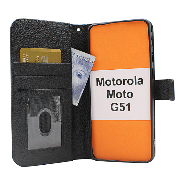 New Standcase Wallet Motorola Moto G51 Svart