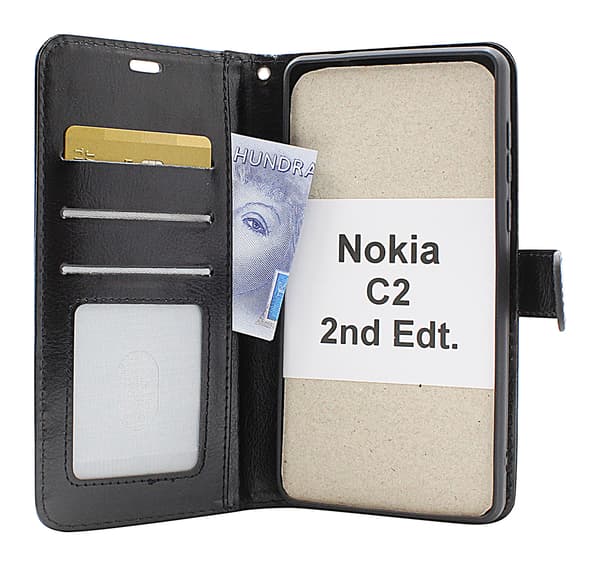 Crazy Horse Wallet Nokia C2 2nd Edition Hotpink