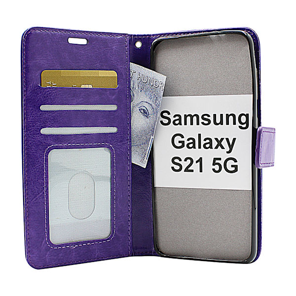 Crazy Horse Wallet Samsung Galaxy S21 5G (G991B) Svart