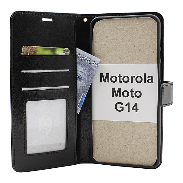 Crazy Horse Wallet Motorola Moto G14 Lila
