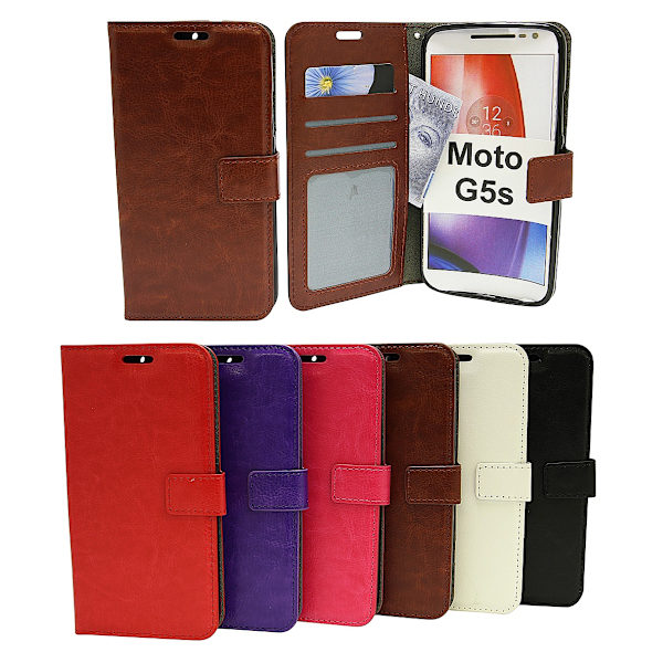 Crazy Horse Wallet Moto G5s Vit