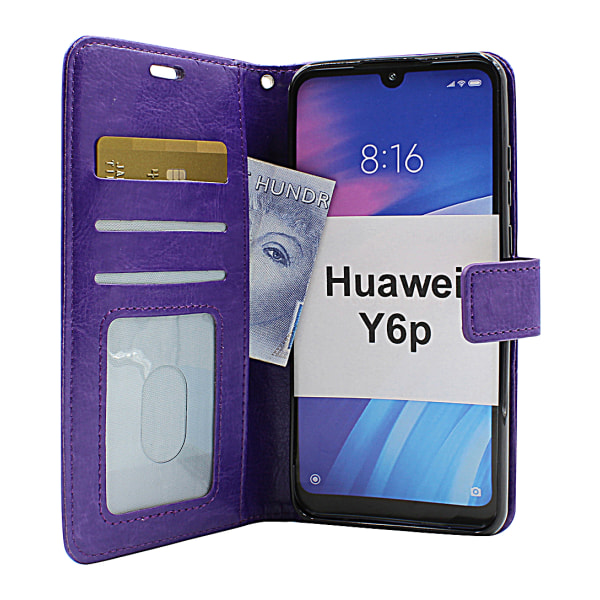 Crazy Horse Wallet Huawei Y6p (Svart) Brun