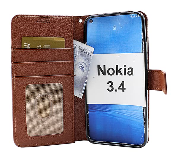New Standcase Wallet Nokia 3.4 Brun