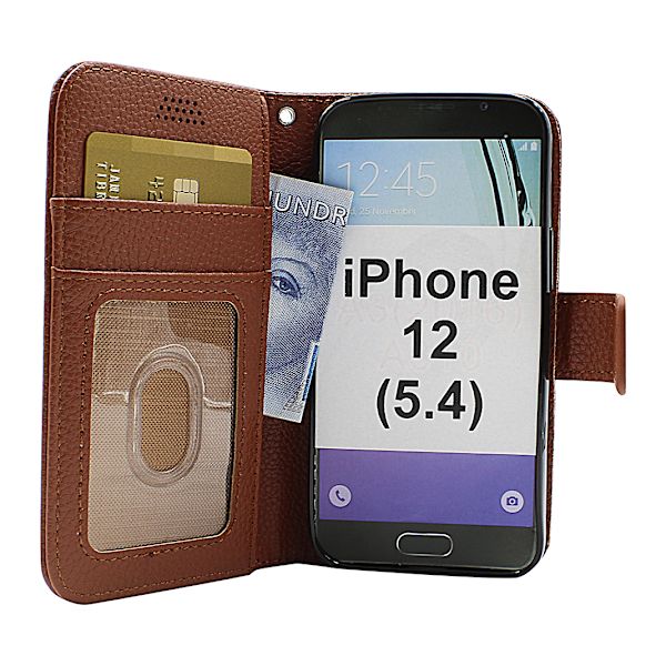 New Standcase Wallet iPhone 12 (5.4) (Svart) Lila