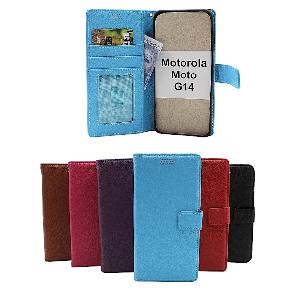 New Standcase Wallet Motorola Moto G14 Röd