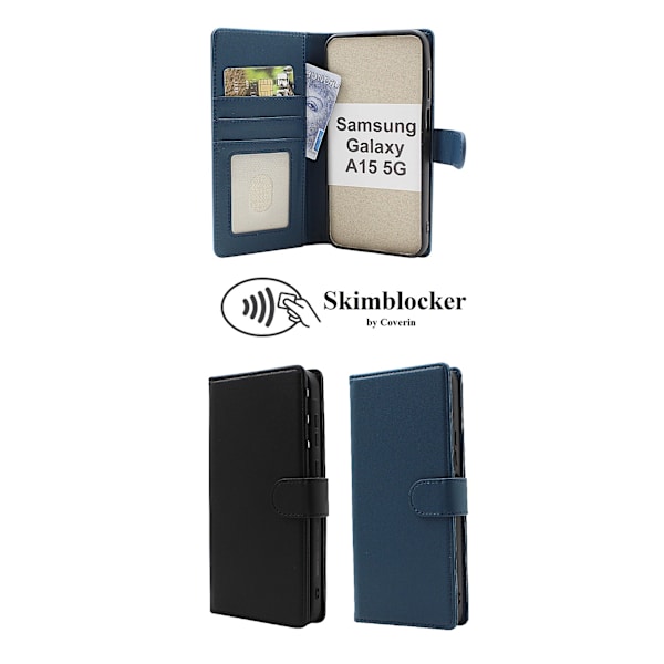 Skimblocker Plånboksfodral Samsung Galaxy A15 5G Brun