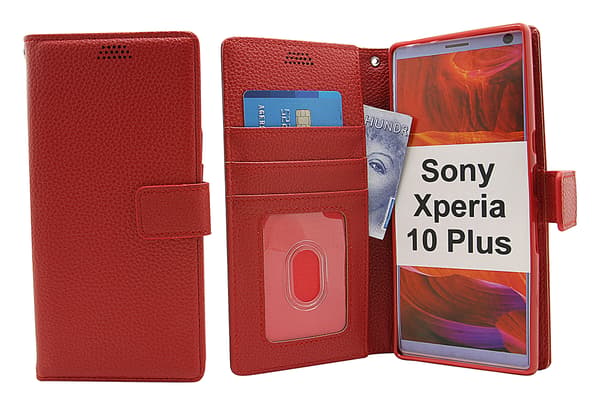New Standcase Wallet Sony Xperia 10 Plus Röd