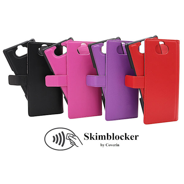 Skimblocker Magnet Wallet Sony Xperia 10 Plus Röd