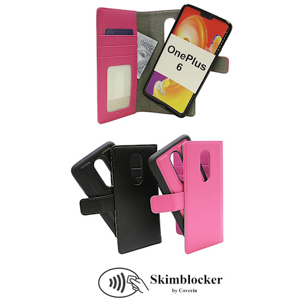 Skimblocker Magnet Wallet OnePlus 6 Svart