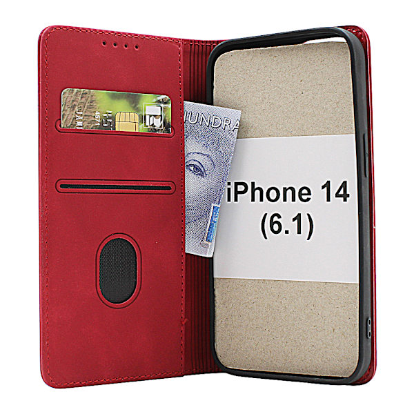 Fancy Standcase Wallet iPhone 14 (6.1) Svart