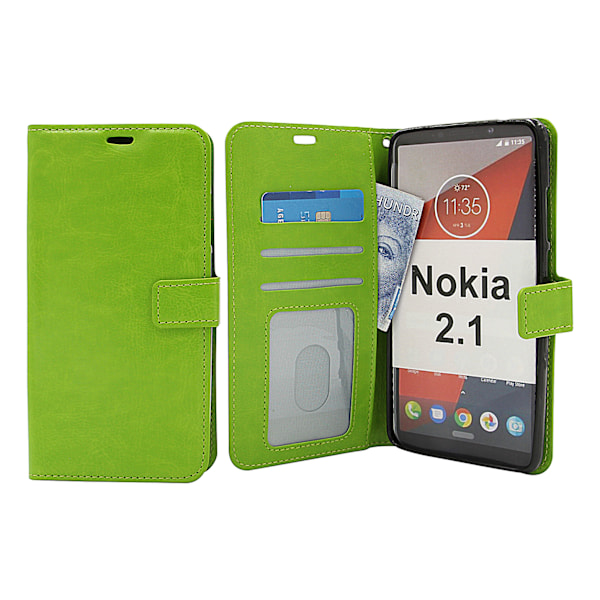 Crazy Horse Wallet Nokia 2.1 Grön