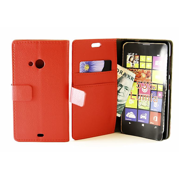 Standcase Wallet Microsoft Lumia 535 Röd