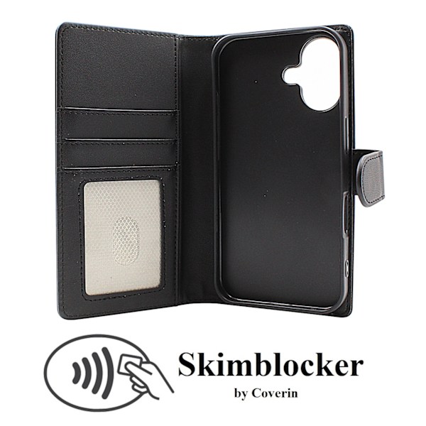 Skimblocker iPhone 16 Plånboksfodral Brun