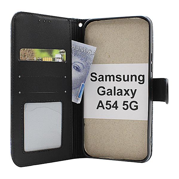 Flower Standcase Wallet Samsung Galaxy A54 5G Aqua