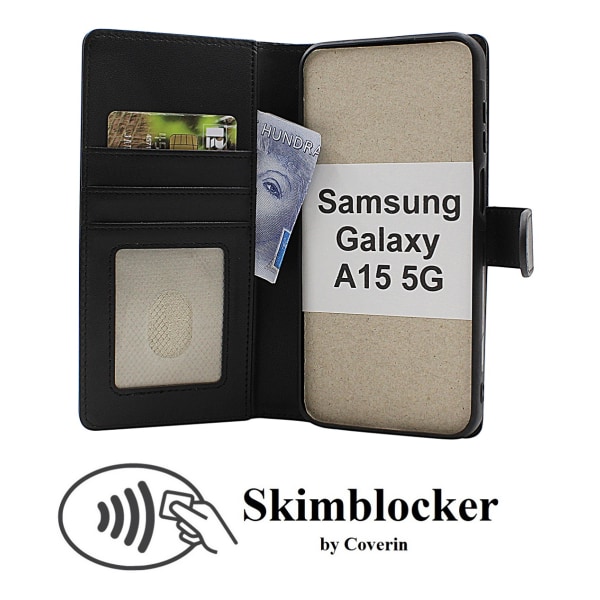 Skimblocker Plånboksfodral Samsung Galaxy A15 5G Svart