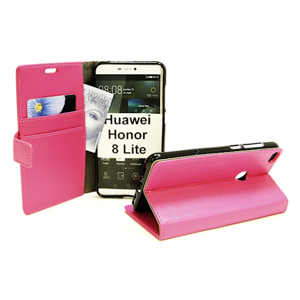 Standcase Wallet Huawei Honor 8 Lite Hotpink