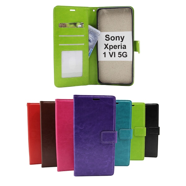 Crazy Horse Sony Xperia 1 VI 5G Plånboksfodral Lila
