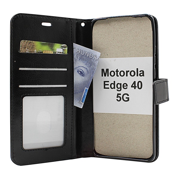 Crazy Horse Wallet Motorola Edge 40 5G Svart