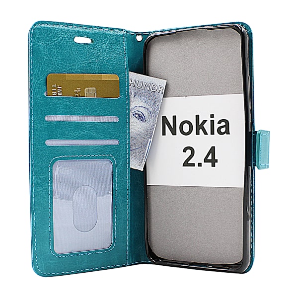 Crazy Horse Wallet Nokia 2.4 Svart