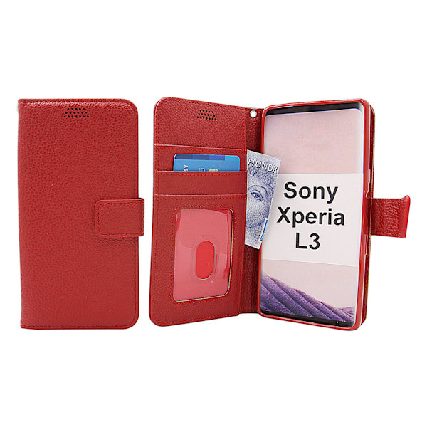 New Standcase Wallet Sony Xperia L3 Röd